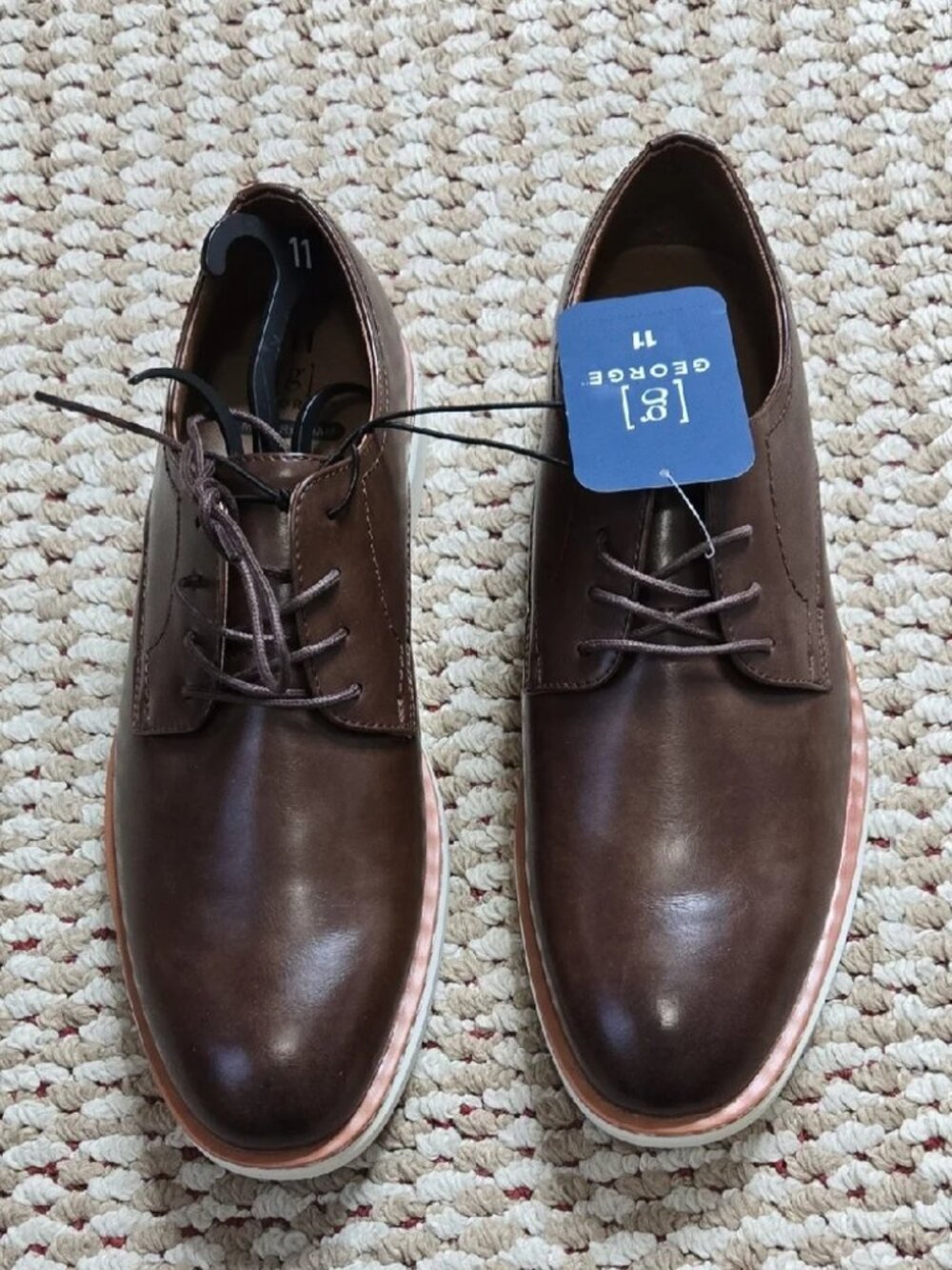 George Memory Foam Kradinn Dress Oxford Size 11 Dark Brown Shoes